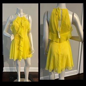 Ark & Co. Yellow halter style ruffle dress. NWT. Never worn. Size small.